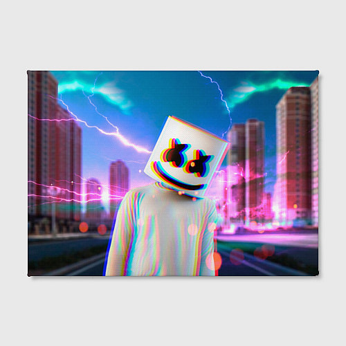 Картина прямоугольная Marshmello: Glitch Effect / 3D-принт – фото 2