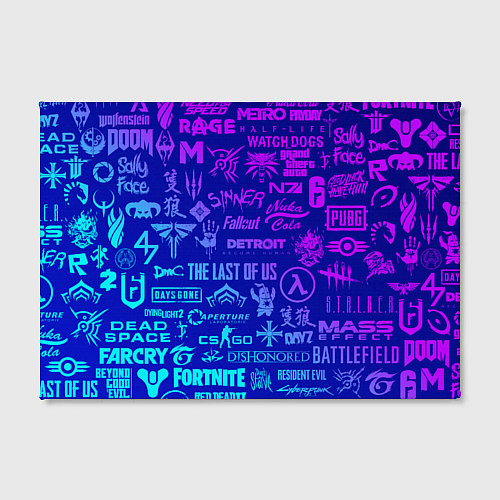 Картина прямоугольная Неоновые геймерские лого / 3D-принт – фото 2