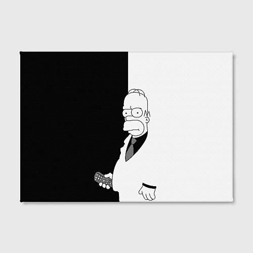 Картина прямоугольная Гомер Симпсон - в смокинге - black and white / 3D-принт – фото 2