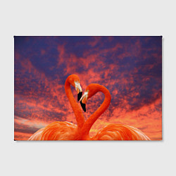 Холст прямоугольный Flamingo Love, цвет: 3D-принт — фото 2