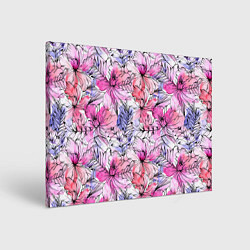 Холст прямоугольный Акварельные цветы, цвет: 3D-принт