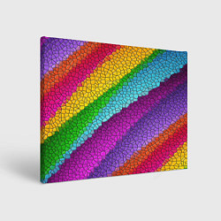 Картина прямоугольная Яркая мозаика радуга диагональ
