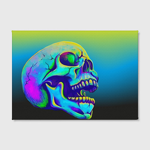 Картина прямоугольная Neon skull / 3D-принт – фото 2