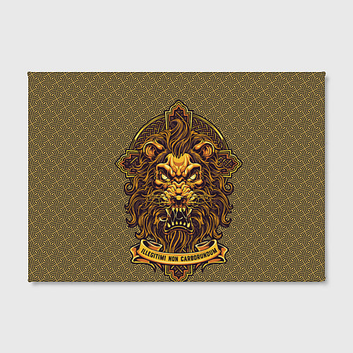 Картина прямоугольная Золотой лев на кресте / 3D-принт – фото 2