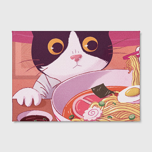 Картина прямоугольная Кот и лапша / 3D-принт – фото 2
