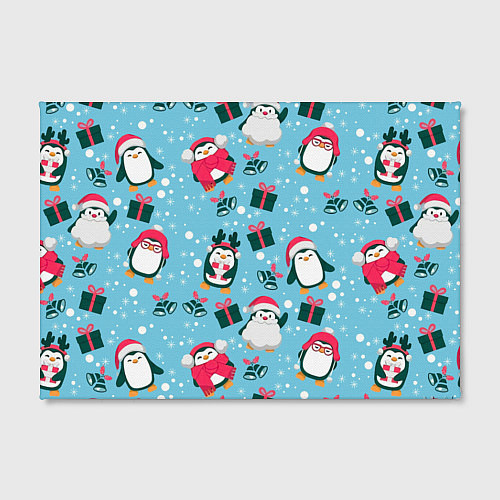 Картина прямоугольная Новогодние Пингвины / 3D-принт – фото 2