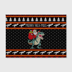 Холст прямоугольный Merry Rex-mas, цвет: 3D-принт — фото 2