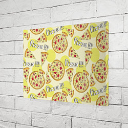 Холст прямоугольный Узор - Пицца на желтом, цвет: 3D-принт — фото 2