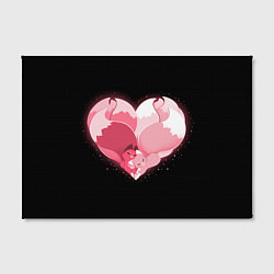 Холст прямоугольный Лисы в форме серца, цвет: 3D-принт — фото 2