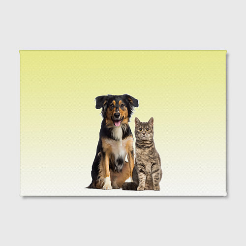 Картина прямоугольная Кошка и собака друзья / 3D-принт – фото 2