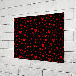 Холст прямоугольный Красные сердца, цвет: 3D-принт — фото 2