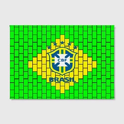 Холст прямоугольный Сборная Бразилии, цвет: 3D-принт — фото 2