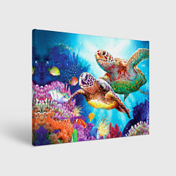 Холст прямоугольный Морские черепахи, цвет: 3D-принт