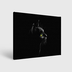 Холст прямоугольный Черный кот, цвет: 3D-принт
