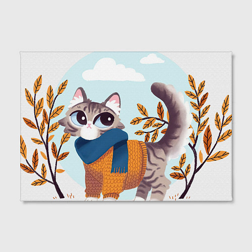 Картина прямоугольная Осенний кот / 3D-принт – фото 2