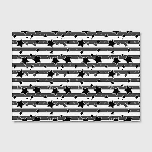 Картина прямоугольная Черно-белый полосатый узор / 3D-принт – фото 2