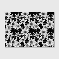 Холст прямоугольный Лилии черно-белые, цвет: 3D-принт — фото 2
