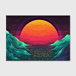 Холст прямоугольный Пиксельный закат, цвет: 3D-принт — фото 2