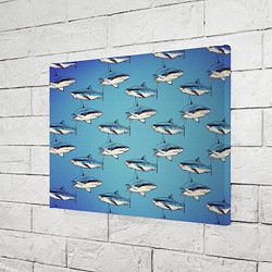 Холст прямоугольный Акулы Паттерн, цвет: 3D-принт — фото 2