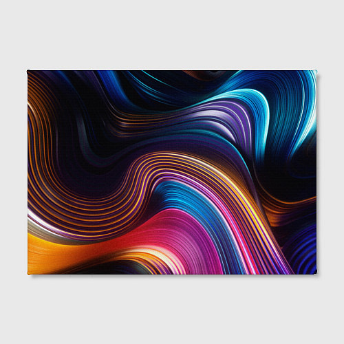 Картина прямоугольная Цветные неоновые волны / 3D-принт – фото 2
