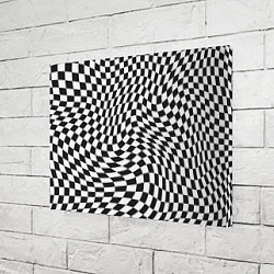 Холст прямоугольный Черно-белая клетка Black and white squares, цвет: 3D-принт — фото 2