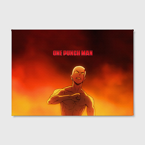 Картина прямоугольная Сайтама в огне One Punch-Man / 3D-принт – фото 2