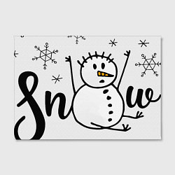 Холст прямоугольный Снеговик ловит снежинки, цвет: 3D-принт — фото 2