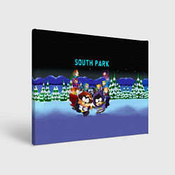 Холст прямоугольный Енот и его команда - противостояние Южный Парк, цвет: 3D-принт