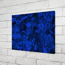 Холст прямоугольный SONIC BLUE PATTERN СИНИЙ ЁЖ, цвет: 3D-принт — фото 2
