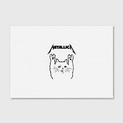 Холст прямоугольный Metallica Meowtallica, цвет: 3D-принт — фото 2