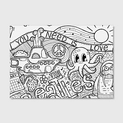Холст прямоугольный All you need is The Beatles Раскраска, цвет: 3D-принт — фото 2