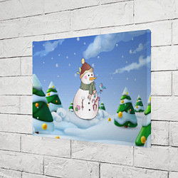 Холст прямоугольный Веселый Снеговичок, цвет: 3D-принт — фото 2