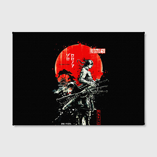 Картина прямоугольная Ван пис зоро самурай на черном фоне / 3D-принт – фото 2