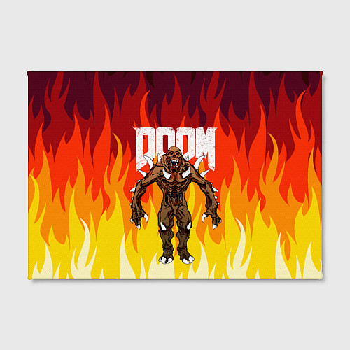 Картина прямоугольная DOOM IMP FIRE AND MONSTER / 3D-принт – фото 2