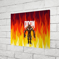 Холст прямоугольный DOOM IMP FIRE AND MONSTER, цвет: 3D-принт — фото 2