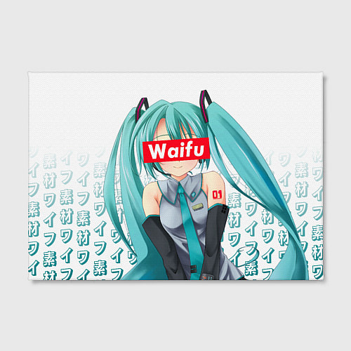 Картина прямоугольная Waifu - Hatsune Miku / 3D-принт – фото 2