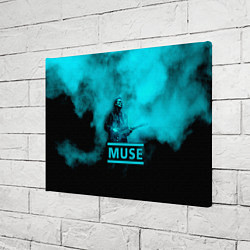 Холст прямоугольный Мэттью Беллами бирюзовый туман Muse, цвет: 3D-принт — фото 2