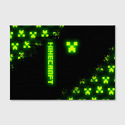 Холст прямоугольный MINECRAFT NEON LOGO CREEPER, цвет: 3D-принт — фото 2