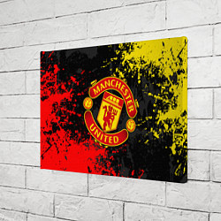 Холст прямоугольный MANCHESTER UNITED, БРЫЗГИ КРАСОК, цвет: 3D-принт — фото 2