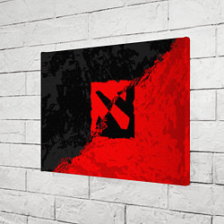 Холст прямоугольный DOTA 2 RED BLACK LOGO, БРЫЗГИ КРАСОК, цвет: 3D-принт — фото 2