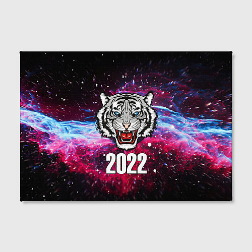 Картина прямоугольная ЧЁРНЫЙ ТИГР НОВЫЙ ГОД 2022 GRAY TIGER NEW YEAR / 3D-принт – фото 2