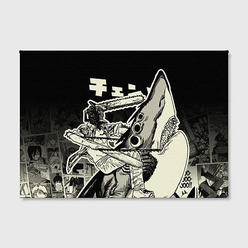 Картина прямоугольная Человек-бензопила и Демон-акула / 3D-принт – фото 2