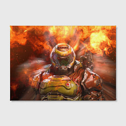 Холст прямоугольный DoomGuy in Fire Doom, цвет: 3D-принт — фото 2