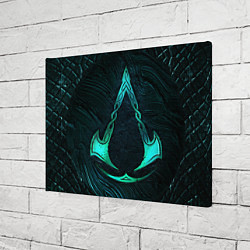 Холст прямоугольный ASSASSINS CREED VALHALLA SYMBOL NEON, цвет: 3D-принт — фото 2