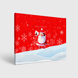 Холст прямоугольный Дед Мороз с подарочным конвертом, цвет: 3D-принт