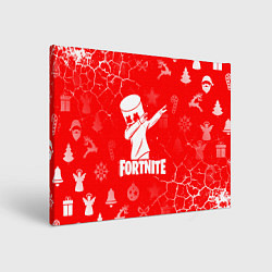 Картина прямоугольная Fortnite - Marshmello новогодний
