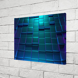 Холст прямоугольный 3D квадраты неоновые, цвет: 3D-принт — фото 2
