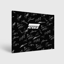 Картина прямоугольная ATEEZ БЕЛЫЕ АВТОГРАФЫ УЗОР