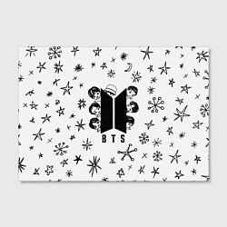 Холст прямоугольный ЛОГОТИП БТС LOGO BTS, цвет: 3D-принт — фото 2