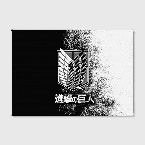 Картина прямоугольная Чёрно-Белый Логотип Атака Титанов / 3D-принт – фото 2